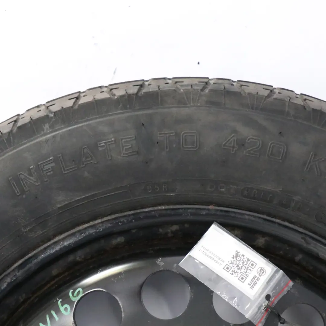 Mercedes W164 W166 Roue secours Acier 18" 4J Pneu Dunlop R18 155/90 - SKU A1644000002-1 - Numéro de pièce A1644000002