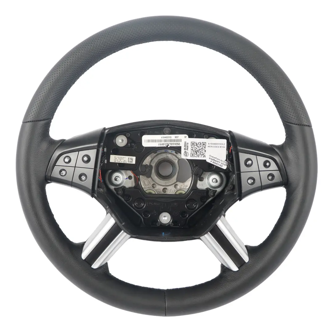 Leather Steering Wheel with Black Threads to Mercedes ML W164 NEW with Part number A1644605103 Mercedes ML W164 NEW Leather Steering Wheel with Black Threads - SKU A1644605103-2 - Part number A1644605103