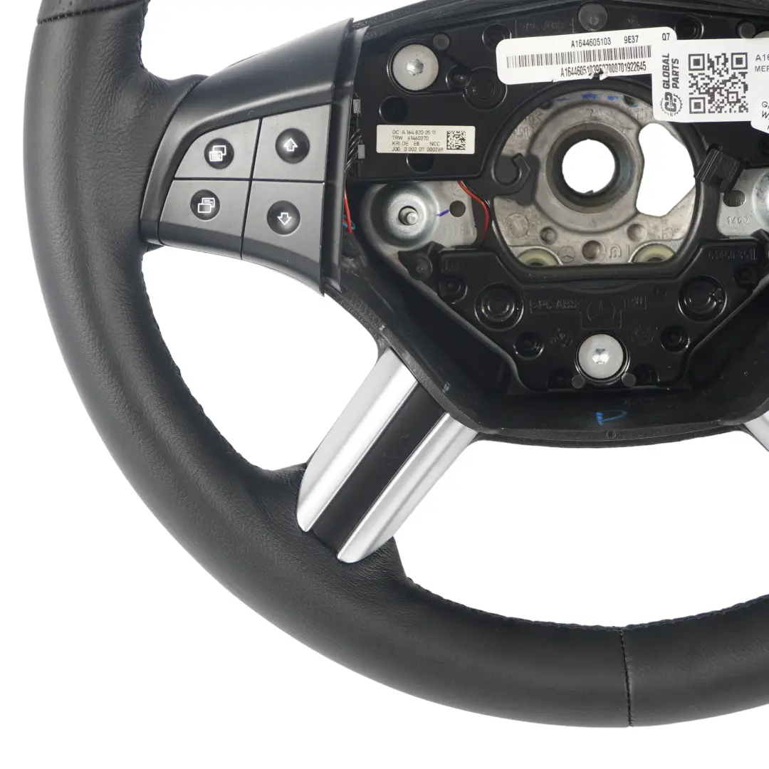 Leather Steering Wheel with Black Threads to Mercedes ML W164 NEW with Part number A1644605103 Mercedes ML W164 NEW Leather Steering Wheel with Black Threads - SKU A1644605103-2 - Part number A1644605103