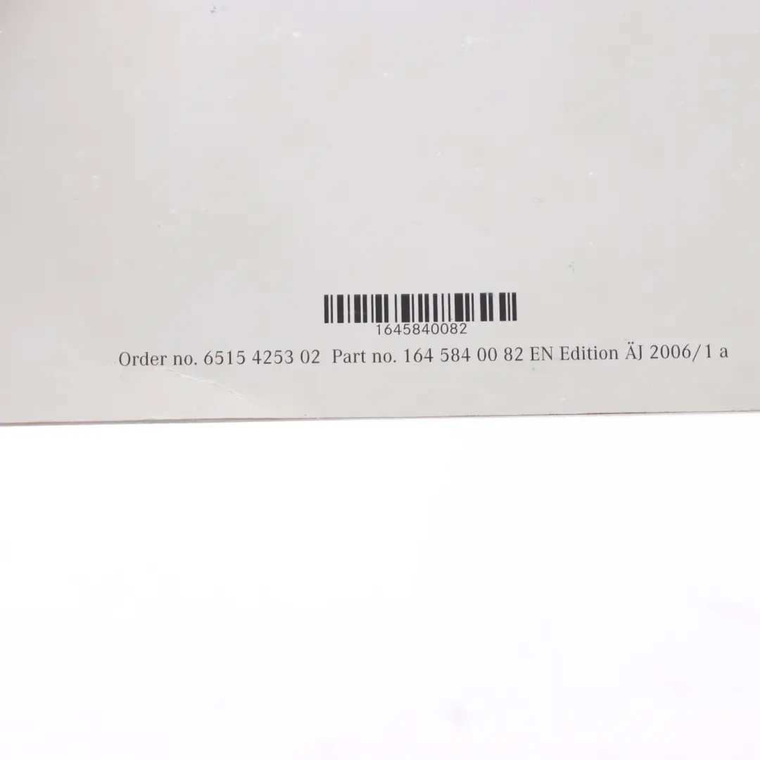 Owner's Manual Book Case Cover to Manual Mercedes W164 M-Class with Part number A1645840082 Manual Mercedes W164 M-Class Owner's Manual Book Case Cover - SKU A1645840082 - Part number A1645840082