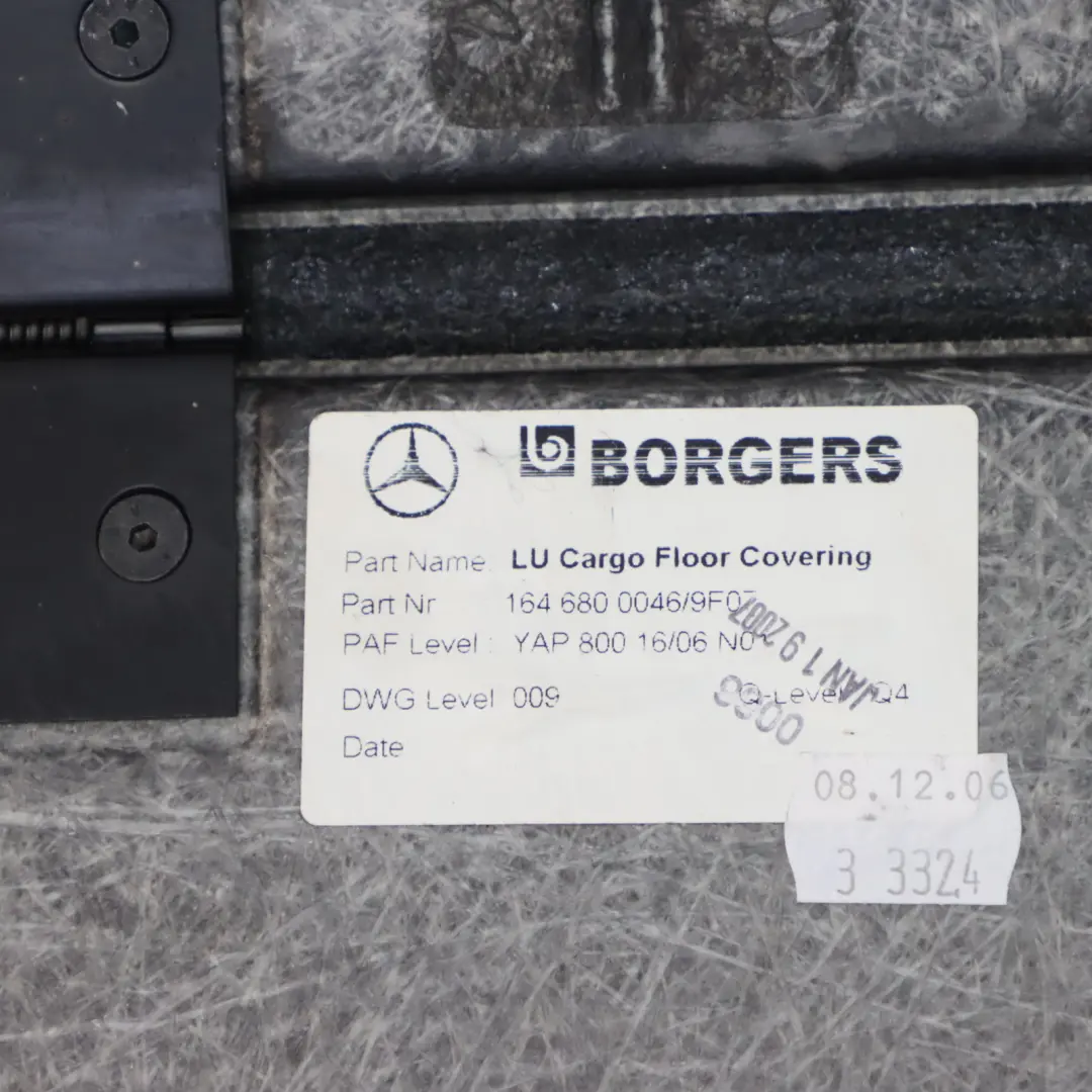 Boot Trunk Loading Floor Cover Carpet Panel Black A1646800802 to Mercedes GL X164 with Part number A1646800046 Mercedes GL X164 Boot Trunk Loading Floor Cover Carpet Panel Black A1646800802 - SKU A1646800046 - Part number A1646800046