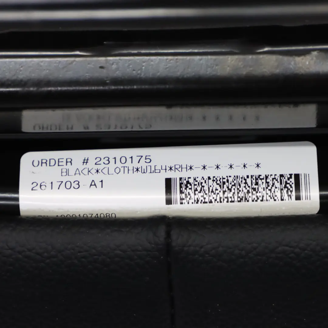 Mercedes ML W164 Cojín del asiento trasero derecho tela cuero negro - SKU A1649204646-1 - Número de pieza A1649204646