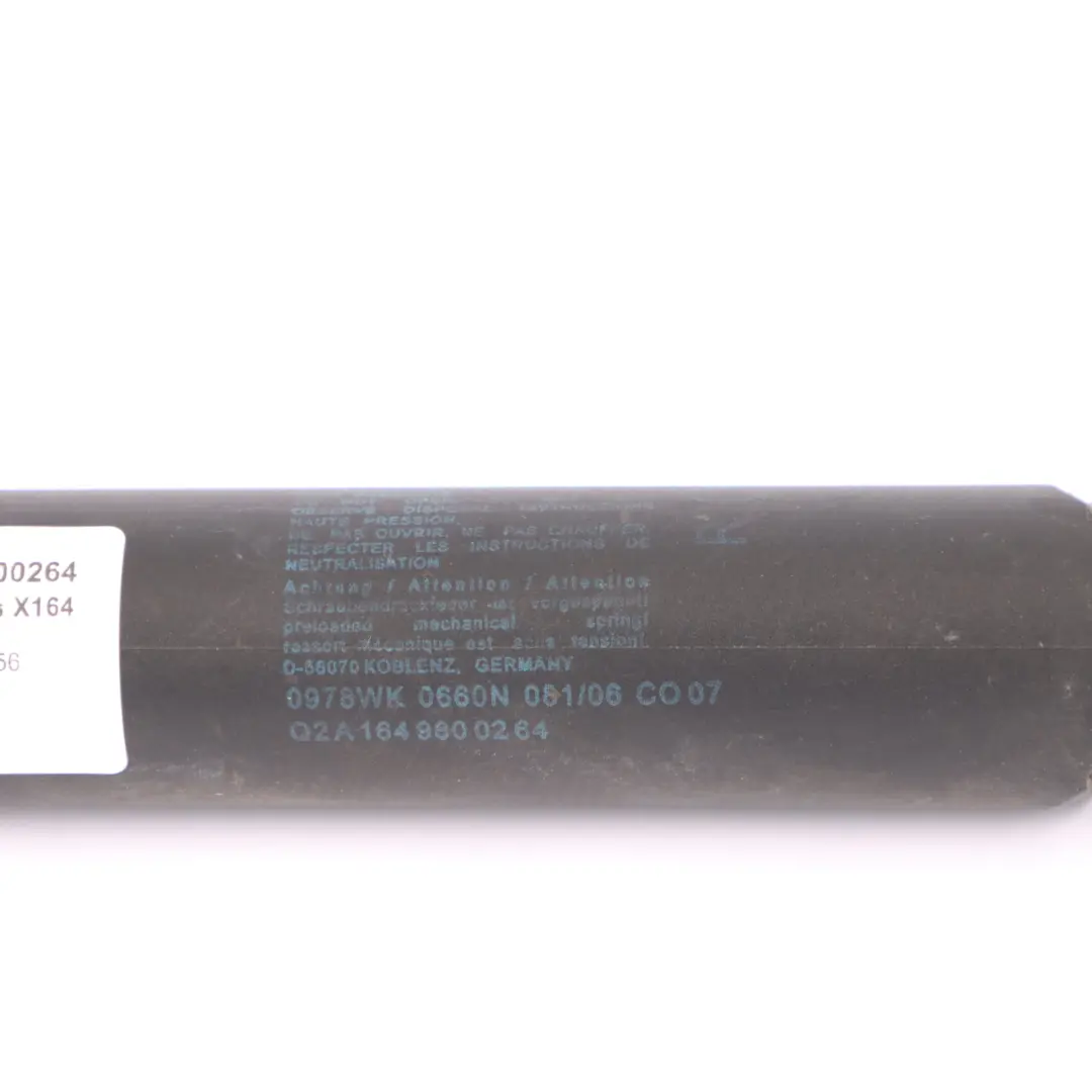 Resorte de Presión de Gas Mercedes X164 Tapa Trasera del Maletero Derecho Strut para con número de pieza A1649800264 Resorte de Presión de Gas Mercedes X164 Tapa Trasera del Maletero Derecho Strut - SKU A1649800264 - Número de pieza A1649800264