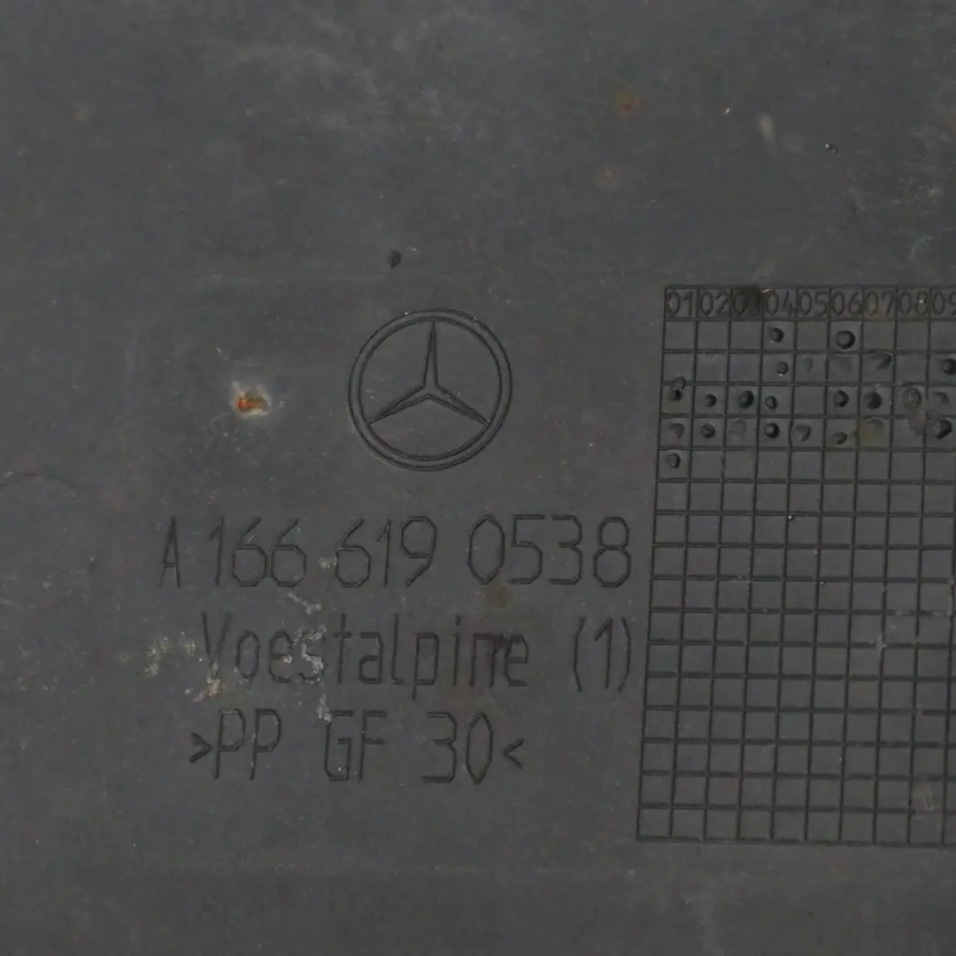 AdBlue Fuel Tank Undertray Cover Trim Diesel to Mercedes W166 with Part number A1666190538 Mercedes W166 AdBlue Fuel Tank Undertray Cover Trim Diesel - SKU A1666190538 - Part number A1666190538