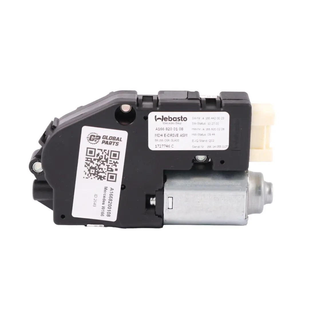 Schiebedach Panoramadach Motorantrieb Aktuator einheit für Mercedes W166 mit Teilenummer A1668200108 Mercedes W166 Schiebedach Panoramadach Motorantrieb Aktuator einheit - SKU A1668200108 - Teilenummer A1668200108