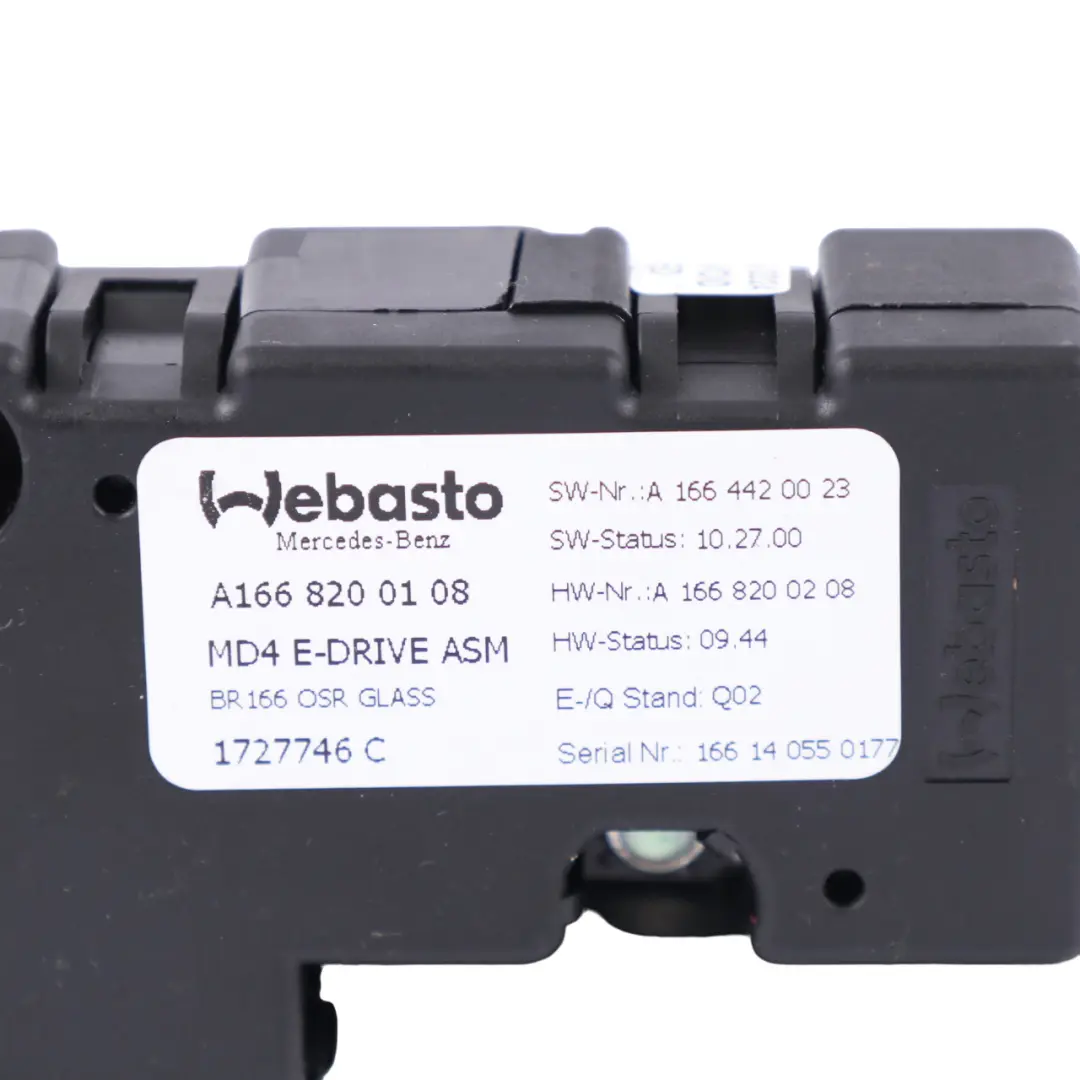 Schiebedach Panoramadach Motorantrieb Aktuator einheit für Mercedes W166 mit Teilenummer A1668200108 Mercedes W166 Schiebedach Panoramadach Motorantrieb Aktuator einheit - SKU A1668200108 - Teilenummer A1668200108