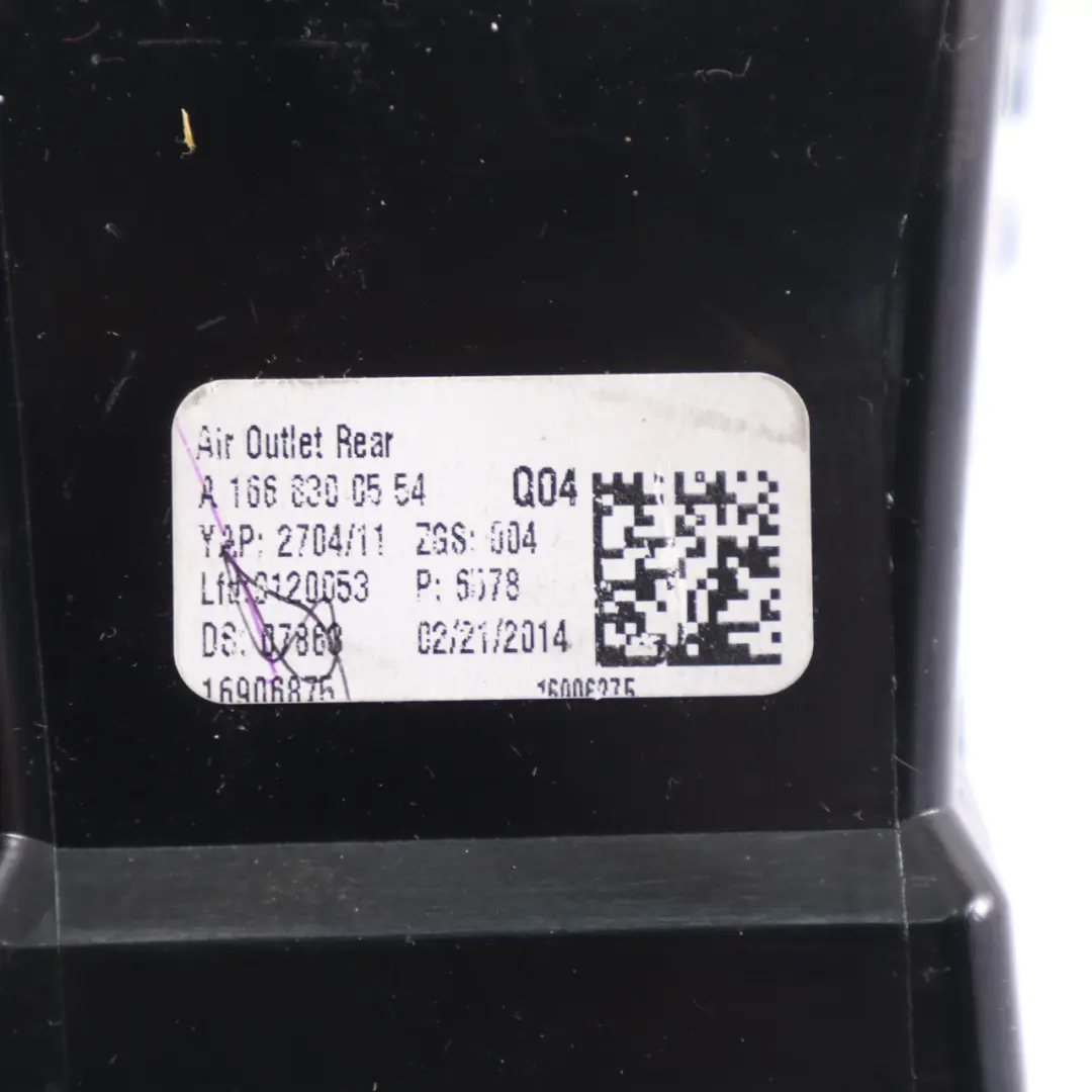  Bouche d'aération Mercedes ML W166 Buse d'aération arrière à tunnel central Noir - SKU A1668300554 - Numéro de pièce A1668300554