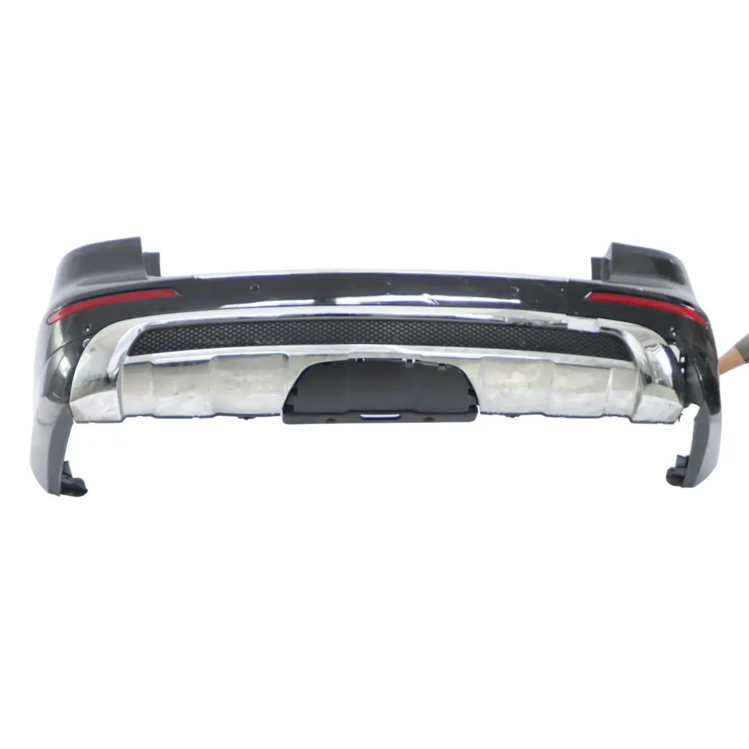 Bumper Rear Trim Panel Covering AMG Obsidian Black Metallic - 197 to Mercedes W166 with Part number A1668804440 Mercedes W166 Bumper Rear Trim Panel Covering AMG Obsidian Black Metallic - 197 - SKU A1668804440-OB - Part number A1668804440