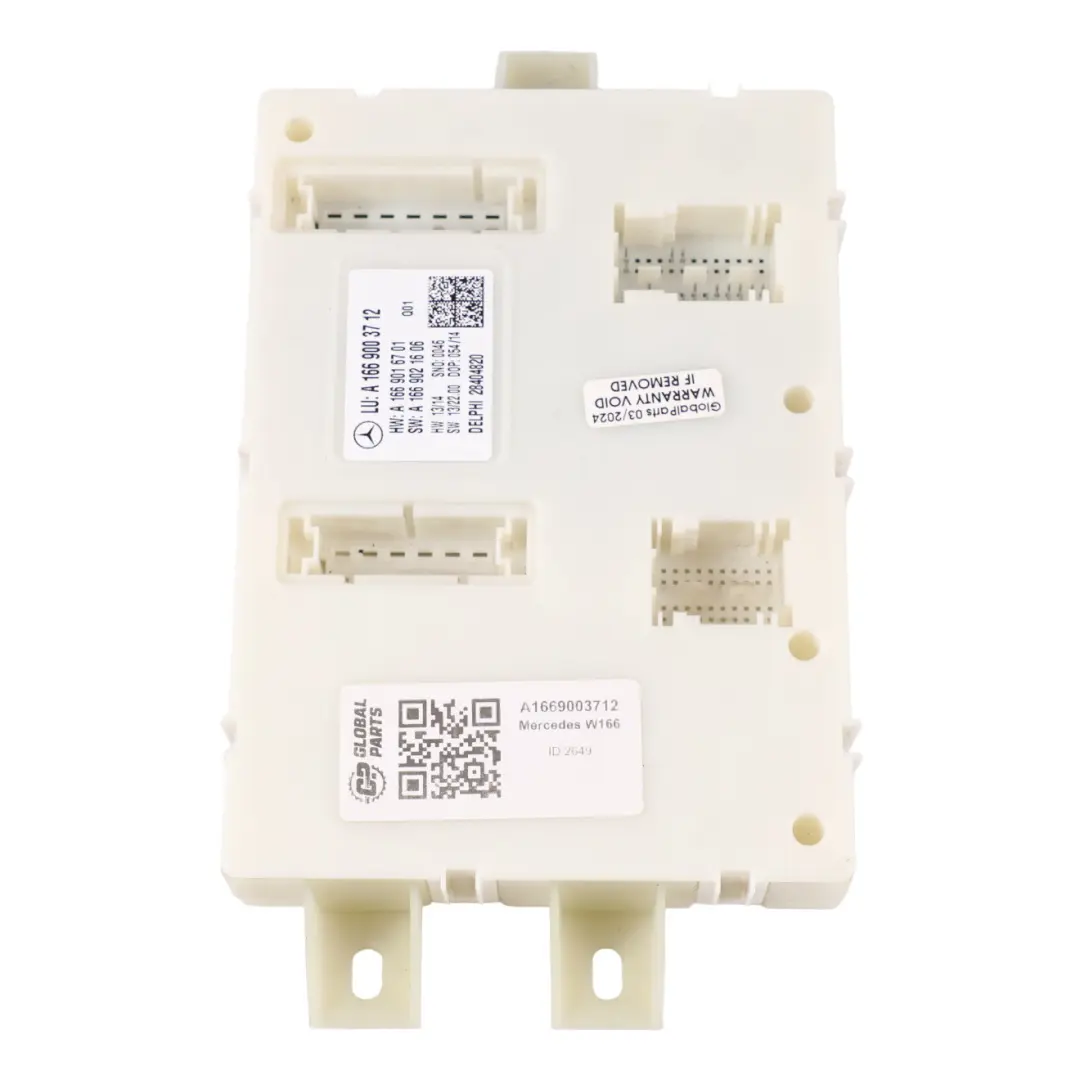 SAM Módulo Unidad de Control ECU para Mercedes ML W166 con número de pieza A1669003712 Mercedes ML W166 SAM Módulo Unidad de Control ECU - SKU A1669003712 - Número de pieza A1669003712