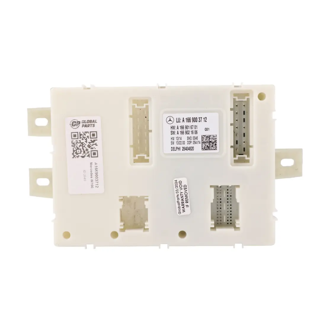 SAM Módulo Unidad de Control ECU para Mercedes ML W166 con número de pieza A1669003712 Mercedes ML W166 SAM Módulo Unidad de Control ECU - SKU A1669003712 - Número de pieza A1669003712