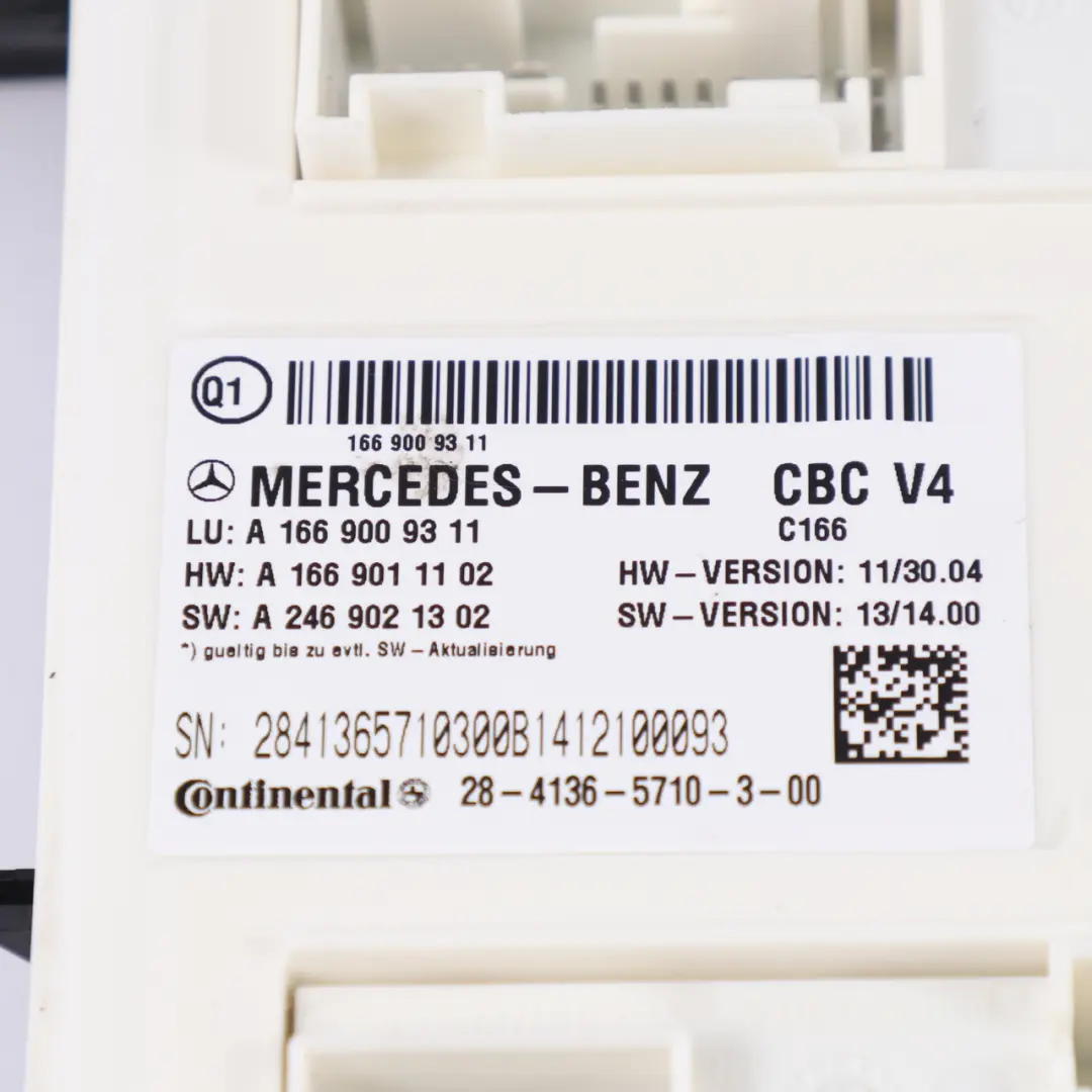  Módulo SAM Mercedes ML W166 Módulo de control eléctrico central - SKU A1669009311 - Número de pieza A1669009311