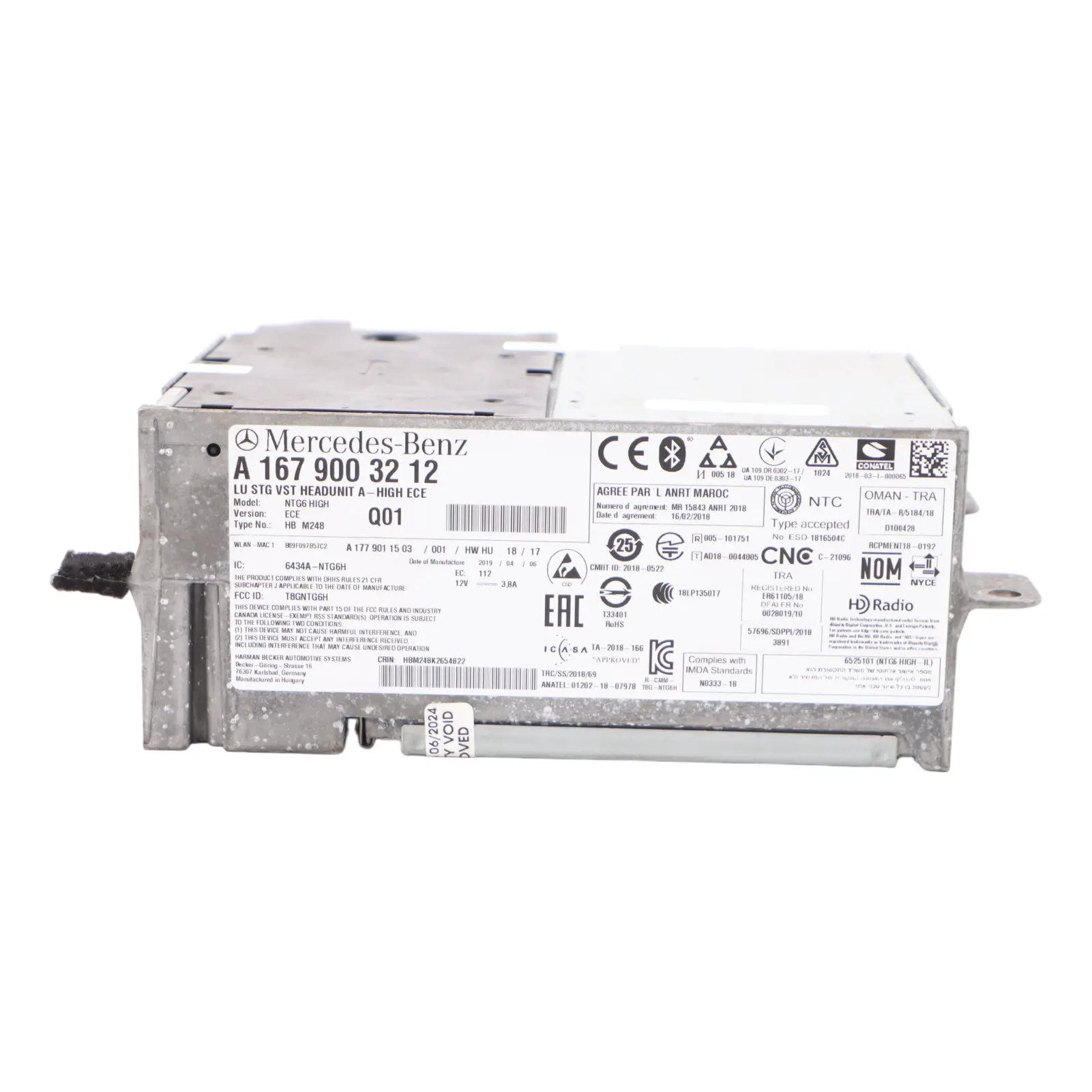 Mercedes W167 W177 Radio Lettore satellitare Unità principale ECE A1679003212