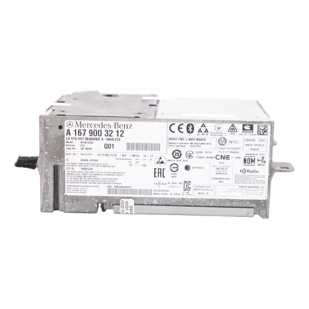 W167 W177 Radio Stereo Player Sat Nav Head Unit ECE Mercedes - SKU A1679003212 - Part number A1679003212