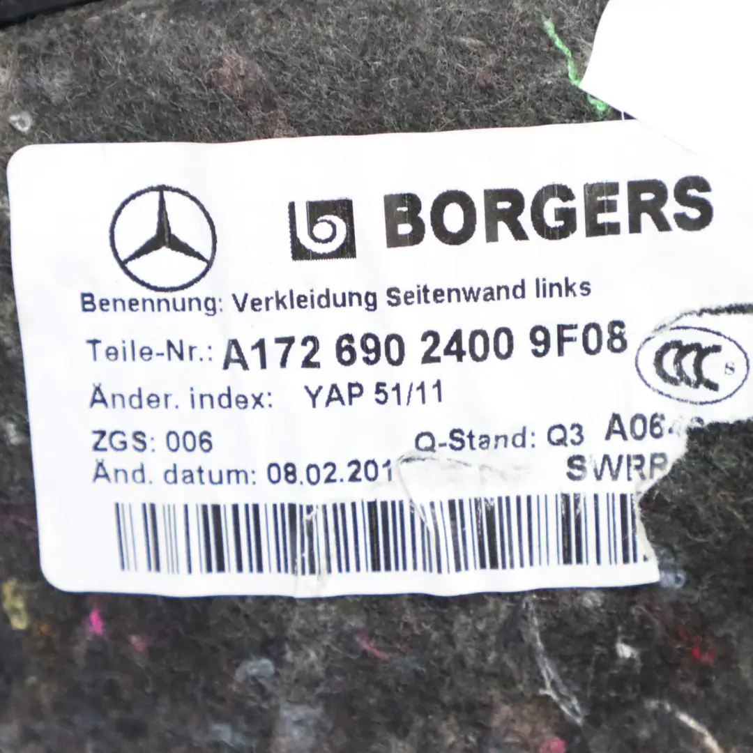 Mercedes R172 Embellecedor Maletero Trasero Lateral Izquierdo - SKU a1726902400 - Número de pieza A1726902400