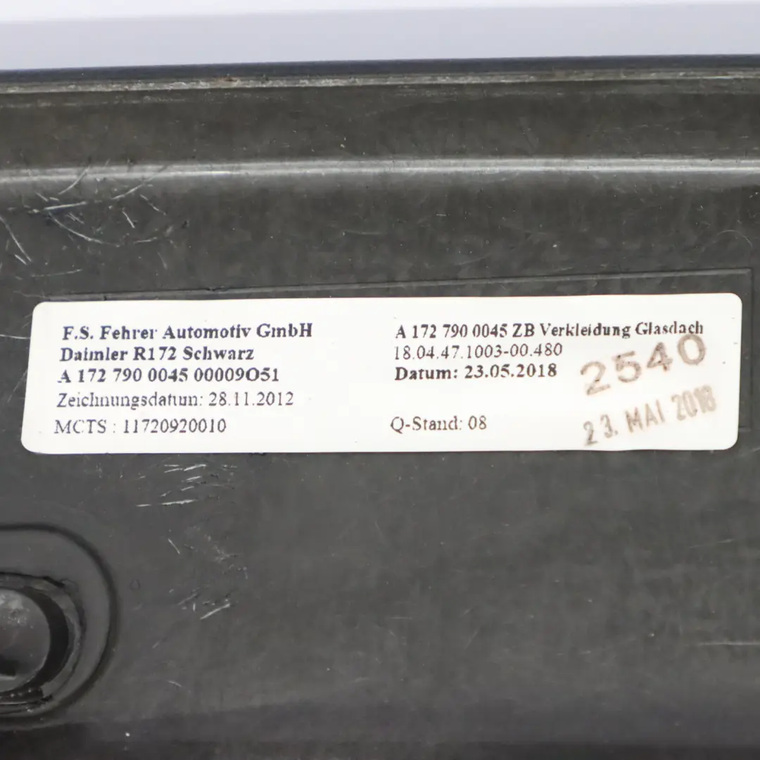 Mercedes SLK R172 Convertible Folding Top Roof Frame Trim Panel - SKU a1727900045 - Part number A1727900045