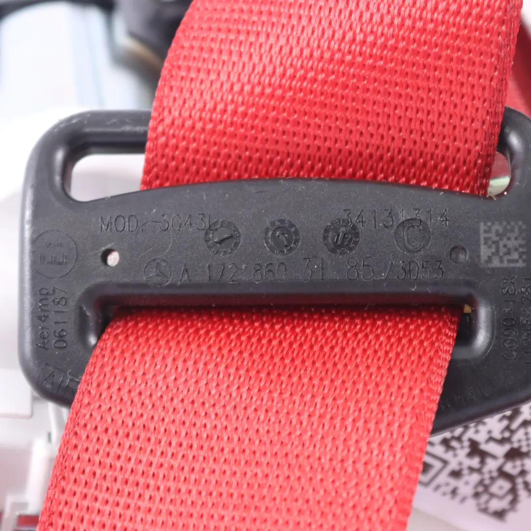  Cinturón de seguridad Mercedes SLK R172 Asiento delantero izquierdo Rojo - SKU A1728603185 - Número de pieza A1728601900