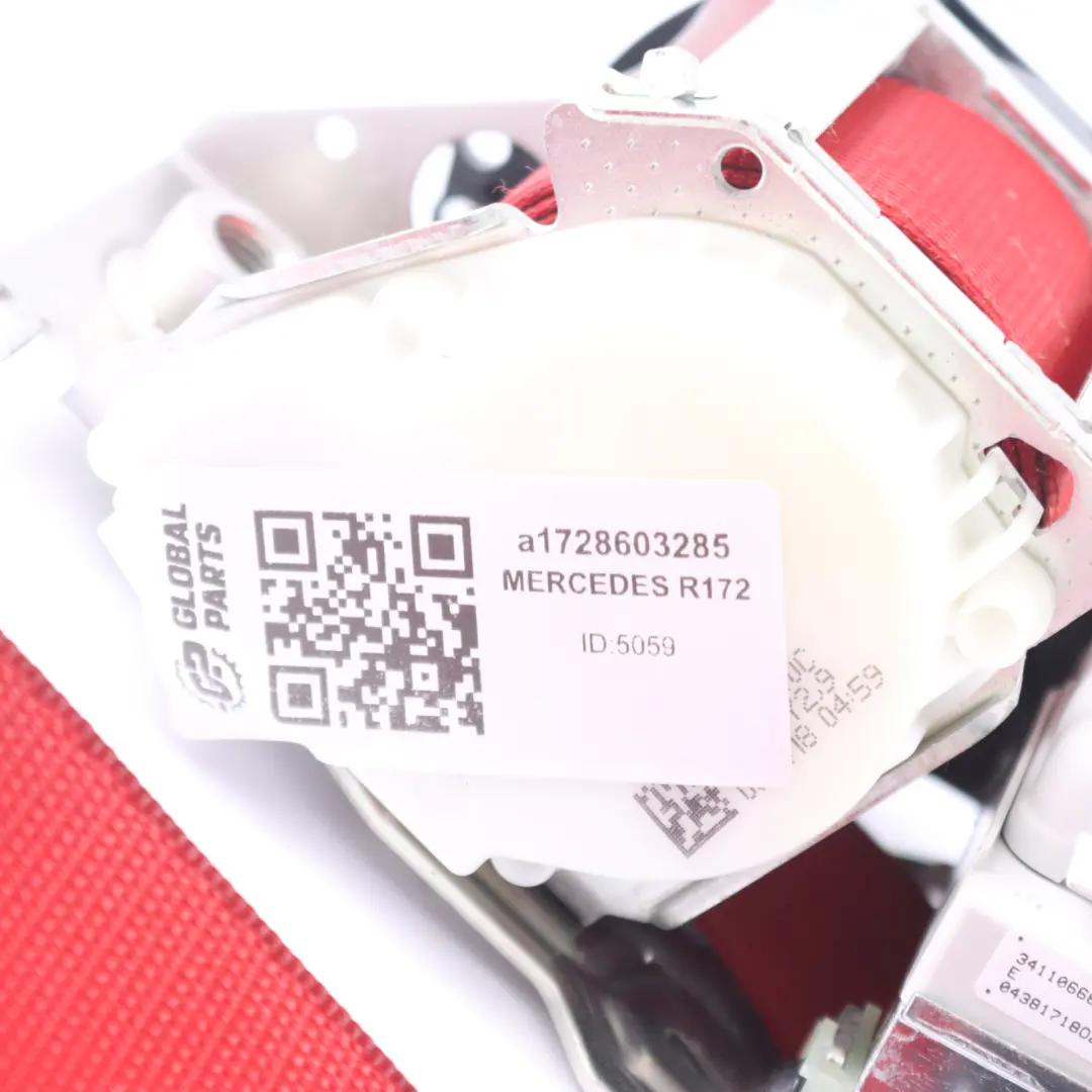 Belt Mercedes SLC R172 AMG Front Seat Right O/S Safety Belt Red to Seat with Part number a1728603285 Seat Belt Mercedes SLC R172 AMG Front Seat Right O/S Safety Belt Red - SKU A1728603285 - Part number a1728603285