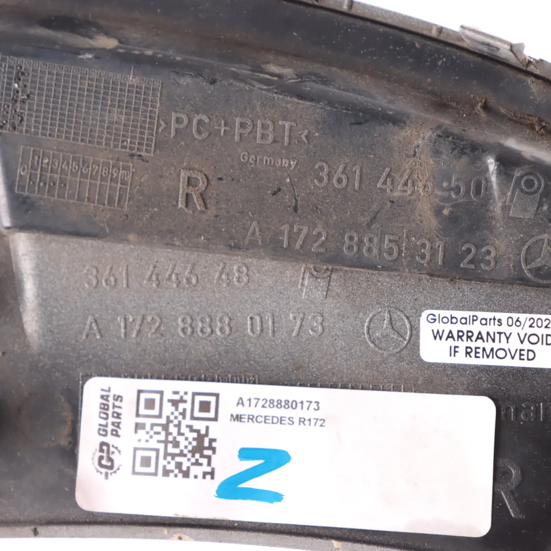 Bumper Grille Trim Panel Front Right O/S to Mercedes R172 with Part number A1728880173 Mercedes R172 Bumper Grille Trim Panel Front Right O/S - SKU A1728880173 - Part number A1728880173