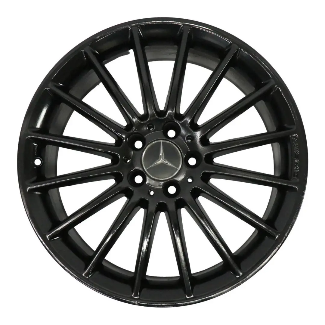 Alloy Rim 19" 16 Spoke ET:48 8J to Mercedes C117 W176 AMG Black Wheel with Part number A1764010502 Mercedes C117 W176 AMG Black Wheel Alloy Rim 19" 16 Spoke ET:48 8J - SKU A1764010502-3 - Part number A1764010502