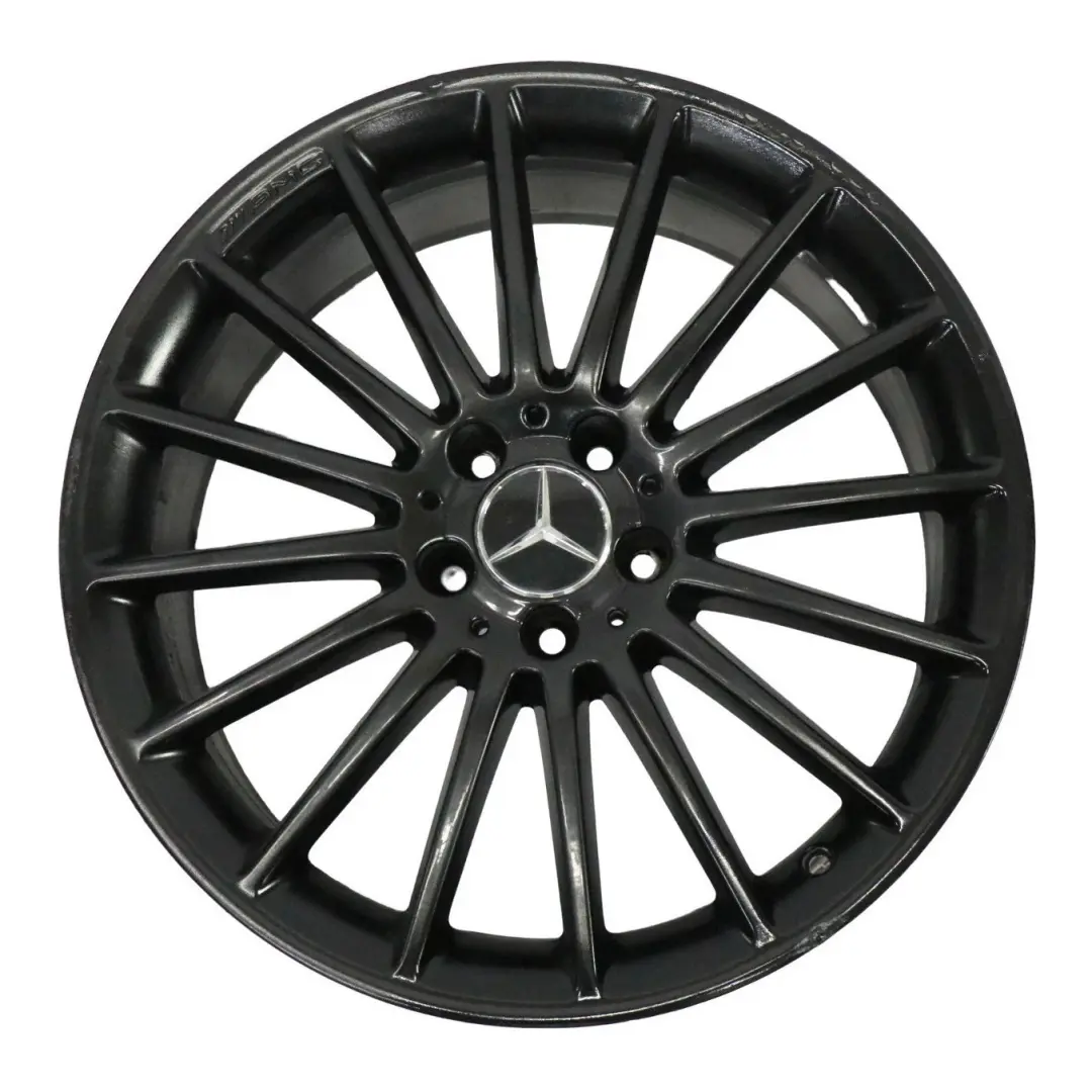 Alloy Rim 19" 16 Spoke ET:48 8J to Mercedes C117 W176 AMG Black Wheel with Part number A1764010502 Mercedes C117 W176 AMG Black Wheel Alloy Rim 19" 16 Spoke ET:48 8J - SKU A1764010502-4 - Part number A1764010502