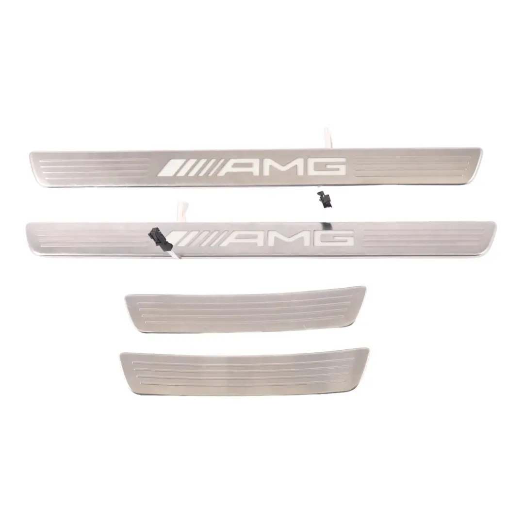 Entrance Sill Cover Mercedes W176 AMG Front Rear Left Right N/O/S Set Iluminated to with Part number A1766805800 Entrance Sill Cover Mercedes W176 AMG Front Rear Left Right N/O/S Set Iluminated - SKU A1766805800-1 - Part number A1766805800