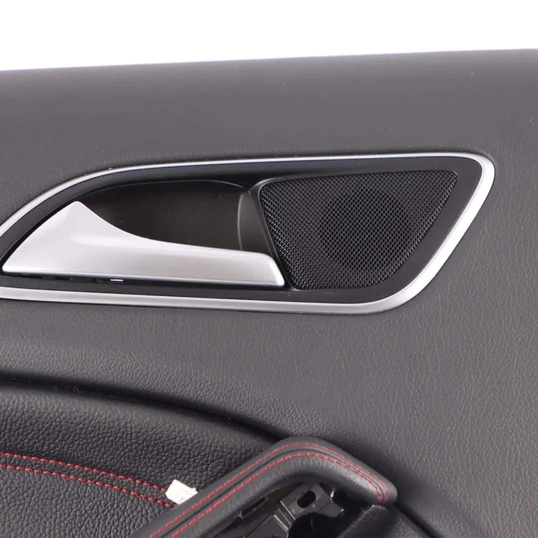 Door Card Trim Rear Left N/S Trim Panel Leather Red Thread to Mercedes W176 with Part number A1767303300 Mercedes W176 Door Card Trim Rear Left N/S Trim Panel Leather Red Thread - SKU A1767303300-3 - Part number A1767303300