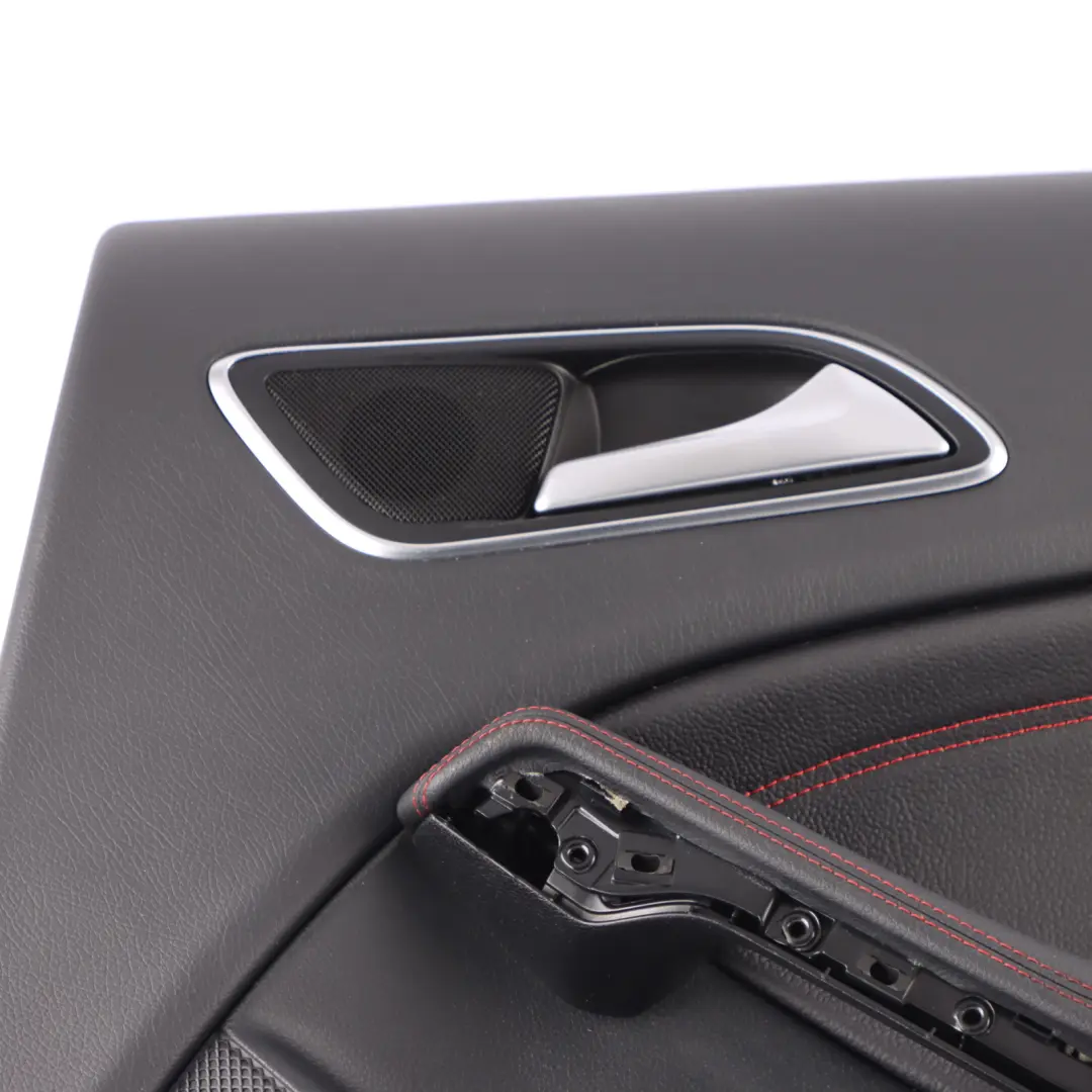 Door Card Rear Right O/S Trim Panel Cover Leather Red Thread to Mercedes W176 with Part number A1767303400 Mercedes W176 Door Card Rear Right O/S Trim Panel Cover Leather Red Thread - SKU A1767303400-2 - Part number A1767303400