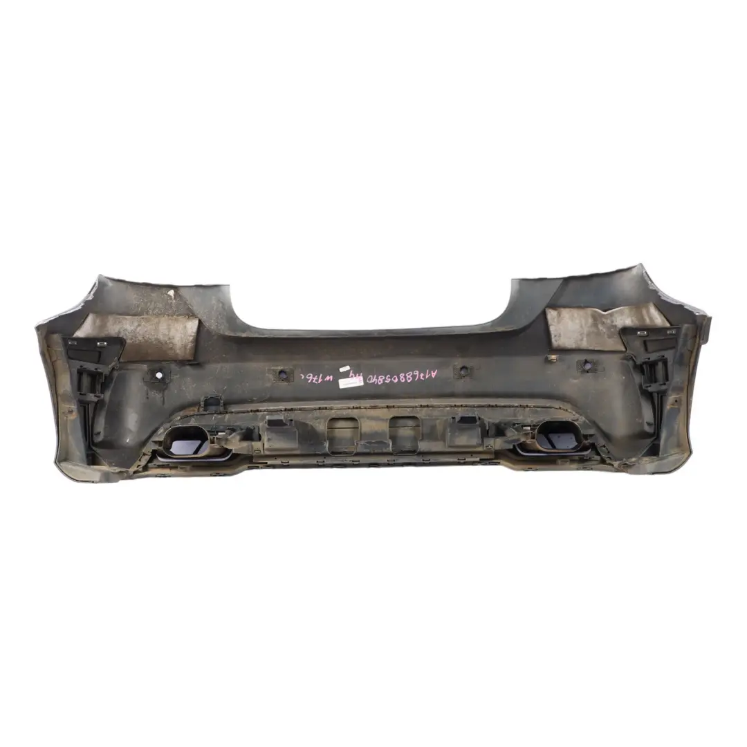 Bumper Rear Trim Panel Cover AMG Mountain Grey Metallic - 787 to Mercedes W176 with Part number A1768805840 Mercedes W176 Bumper Rear Trim Panel Cover AMG Mountain Grey Metallic - 787 - SKU A1768805840-MG - Part number A1768805840