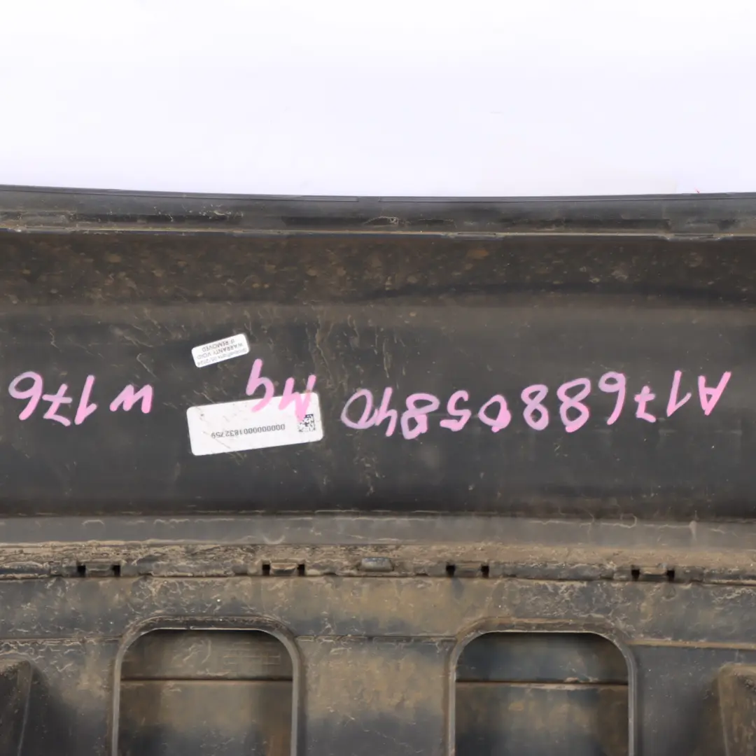 Bumper Rear Trim Panel Cover AMG Mountain Grey Metallic - 787 to Mercedes W176 with Part number A1768805840 Mercedes W176 Bumper Rear Trim Panel Cover AMG Mountain Grey Metallic - 787 - SKU A1768805840-MG - Part number A1768805840