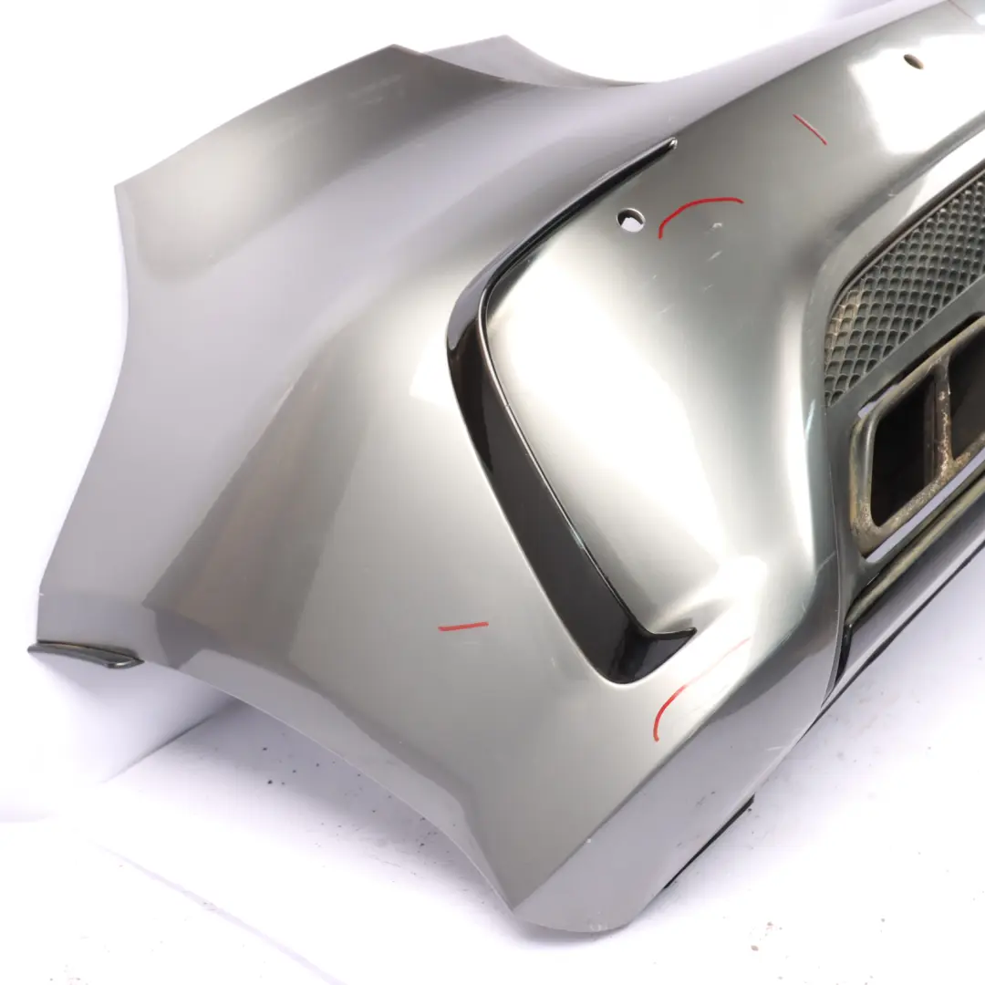 Bumper Rear Trim Panel Cover AMG Mountain Grey Metallic - 787 to Mercedes W176 with Part number A1768805840 Mercedes W176 Bumper Rear Trim Panel Cover AMG Mountain Grey Metallic - 787 - SKU A1768805840-MG - Part number A1768805840