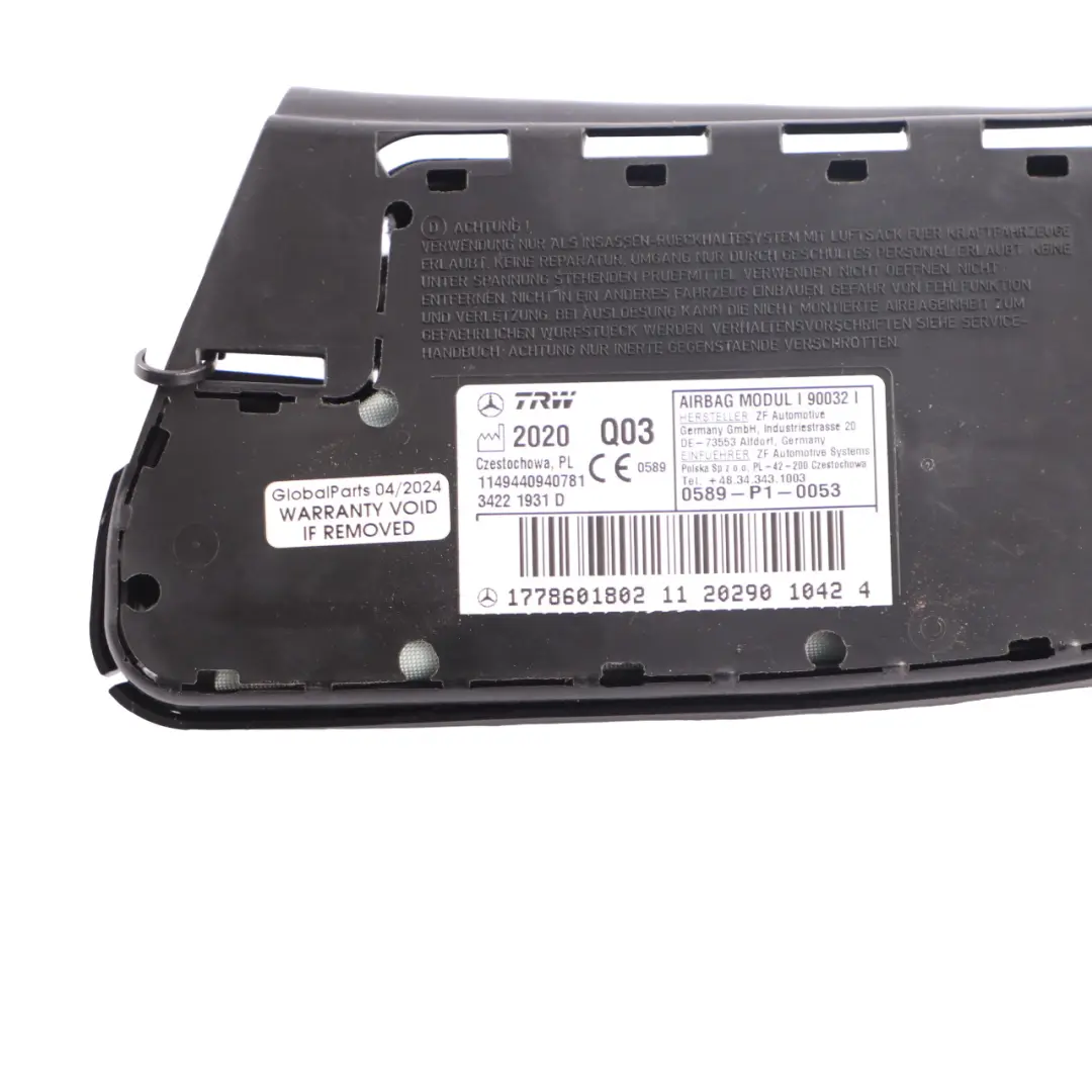 Modulo Aire Mercedes V177 Asiento Delantero Derecho Lado SRS Modulo para con número de pieza A1778601802 Modulo Aire Mercedes V177 Asiento Delantero Derecho Lado SRS Modulo - SKU A1778601802 - Número de pieza A1778601802