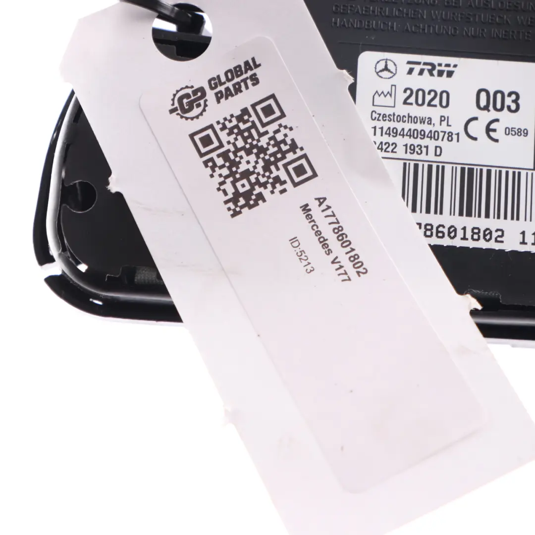 Module Mercedes V177 Front Seat Right O/S Side Air SRS Module to Air with Part number A1778601802 Air Module Mercedes V177 Front Seat Right O/S Side Air SRS Module - SKU A1778601802 - Part number A1778601802