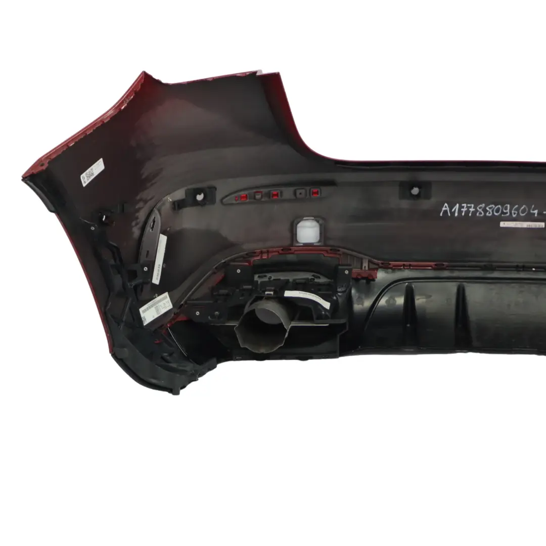 Bumper Rear AMG Trim Panel Covering Patagonia Red - 993 to Mercedes W177 with Part number A1778809604 Mercedes W177 Bumper Rear AMG Trim Panel Covering Patagonia Red - 993 - SKU A1778809604-PTR - Part number A1778809604