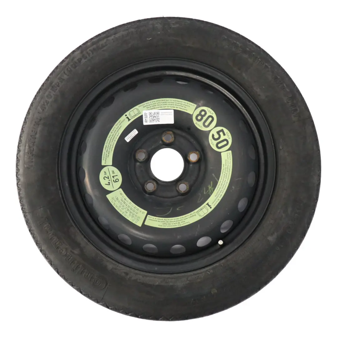 Spare Wheel Steel Tyre Continental R16 125/90 Mercedes W204 - SKU A2044000302-2 - Part number A2044000302