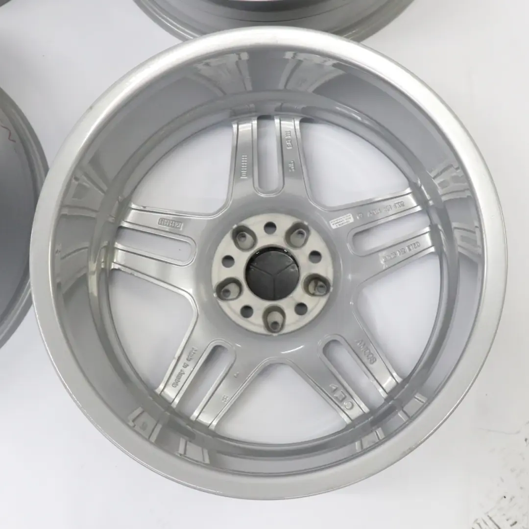 Complete Set 4x Alloy Wheel Rim 18" 5 Double Spoke to Mercedes W204 Silver AMG with Part number A2044014102 Mercedes W204 Silver AMG Complete Set 4x Alloy Wheel Rim 18" 5 Double Spoke - SKU A2044014102-A2044014202 - Part number A2044014102