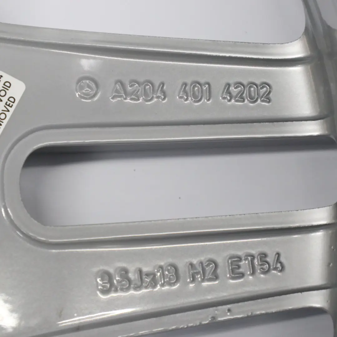Complete Set 4x Alloy Wheel Rim 18" 5 Double Spoke to Mercedes W204 Silver AMG with Part number A2044014102 Mercedes W204 Silver AMG Complete Set 4x Alloy Wheel Rim 18" 5 Double Spoke - SKU A2044014102-A2044014202 - Part number A2044014102