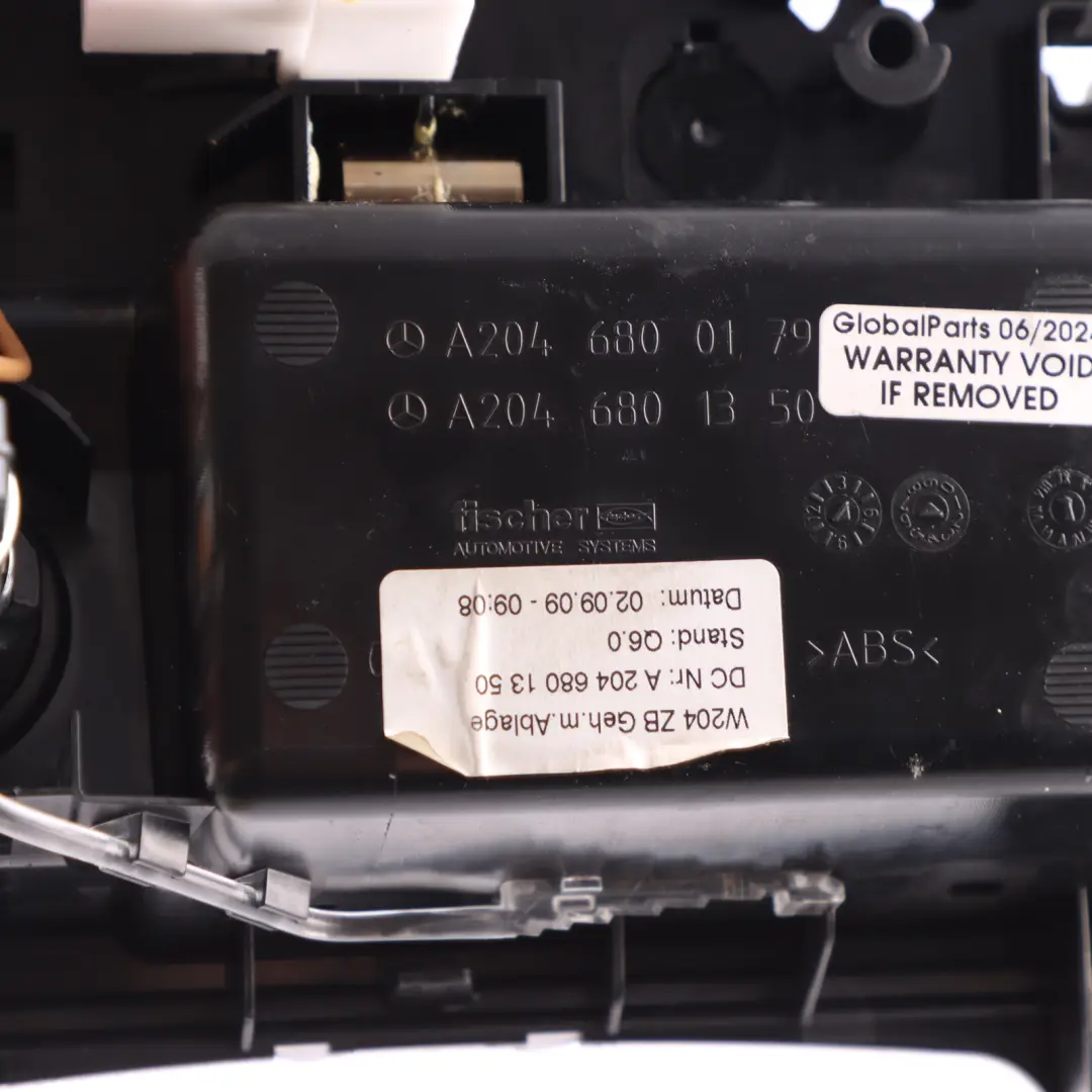 Mercedes W204 W212 Console centrale anteriore Portacenere Nero - SKU A2046801350-4 - Numero di parte A2046801350