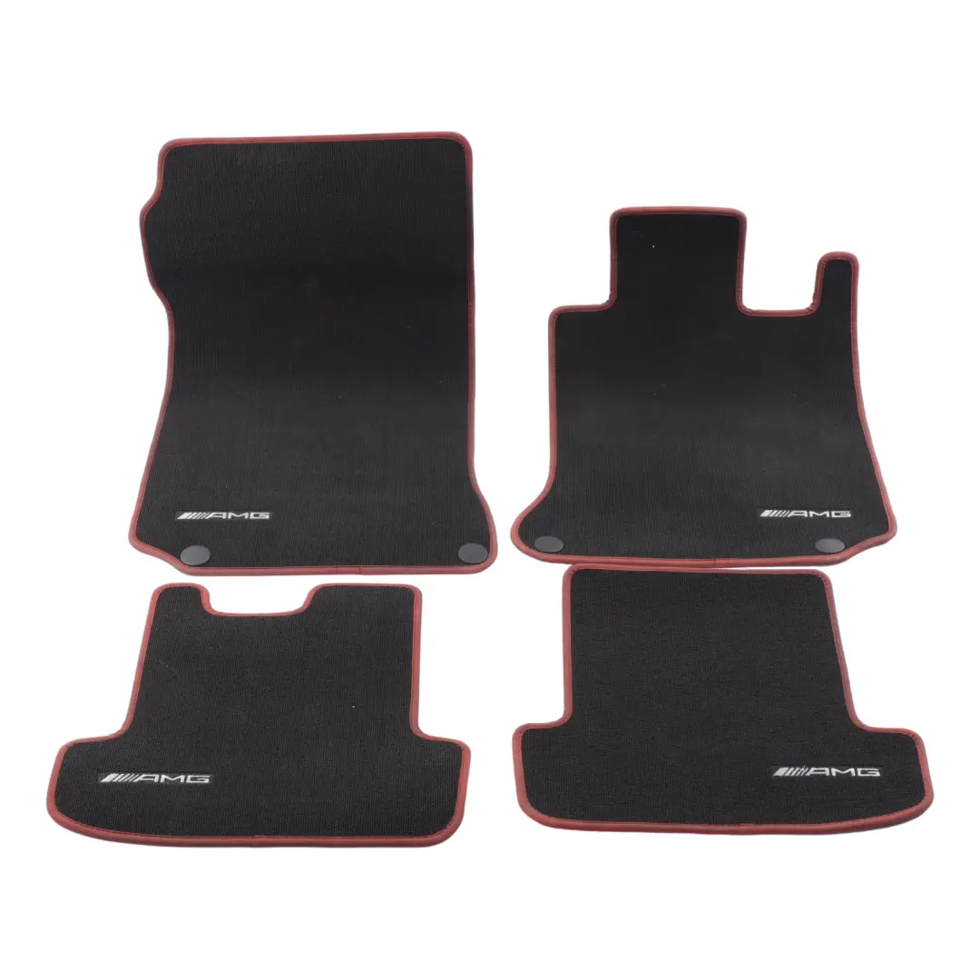 Floor Mats AMG Interior Front Rear Cover Black Red Border Set to Mercedes C204 C207 with Part number A2046807304 Mercedes C204 C207 Floor Mats AMG Interior Front Rear Cover Black Red Border Set - SKU A2046807304-1 - Part number A2046807304