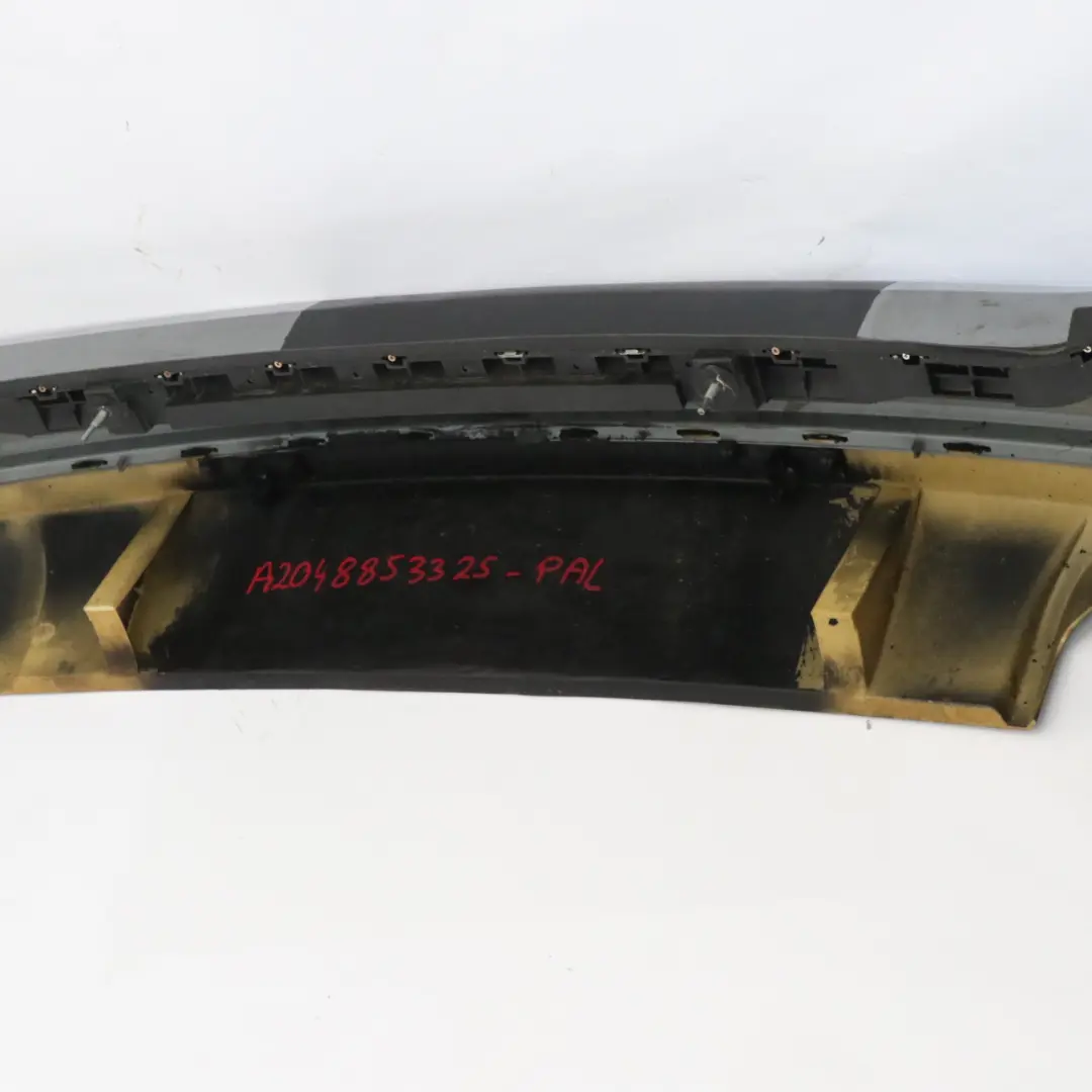 Bumper Trim Panel Cover Palladium Silver Metallic - 792 to Mercedes S204 Rear with Part number A2048853325 Mercedes S204 Rear Bumper Trim Panel Cover Palladium Silver Metallic - 792 - SKU A2048853325-PAL - Part number A2048853325