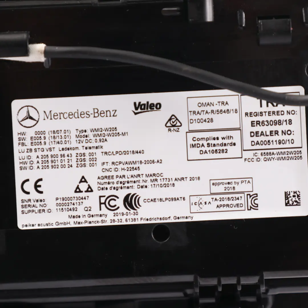 Mercedes W205 Interior Centre Console Storage Tray Panel Black Gloss - SKU A2056801204-1 - Part number A2056801204