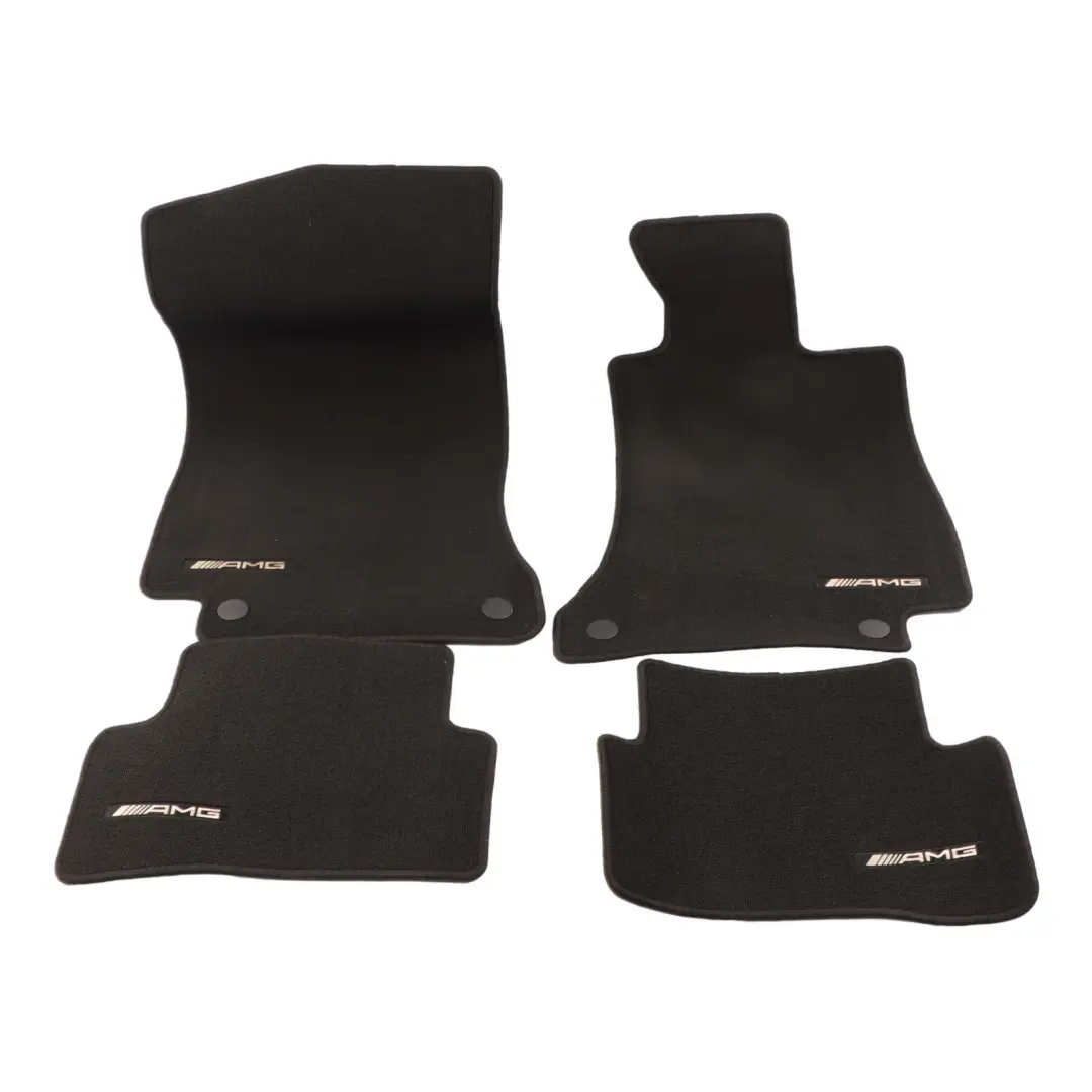 Mercedes W205 AMG Floor Mats Set Interior Front Rear Covers Black - SKU A2056802501 - Part number A2056802501