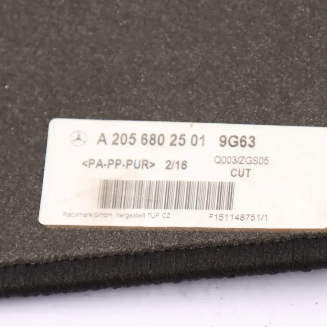 Mercedes W205 AMG Floor Mats Set Interior Front Rear Covers Black - SKU A2056802501 - Part number A2056802501