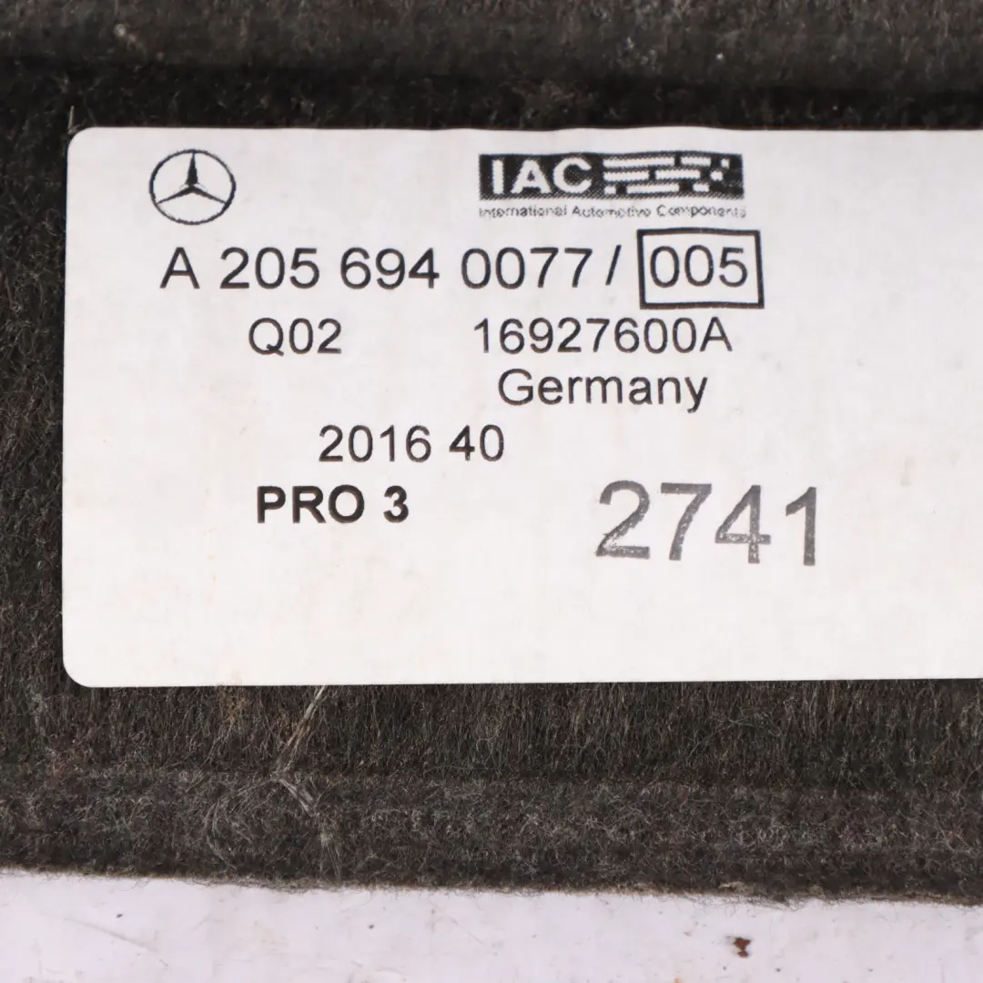 Trunk Floor Trim Mercedes A205 A238 Convertible Cross Member Panel to with Part number A2056940077 Trunk Floor Trim Mercedes A205 A238 Convertible Cross Member Panel - SKU A2056940077 - Part number A2056940077