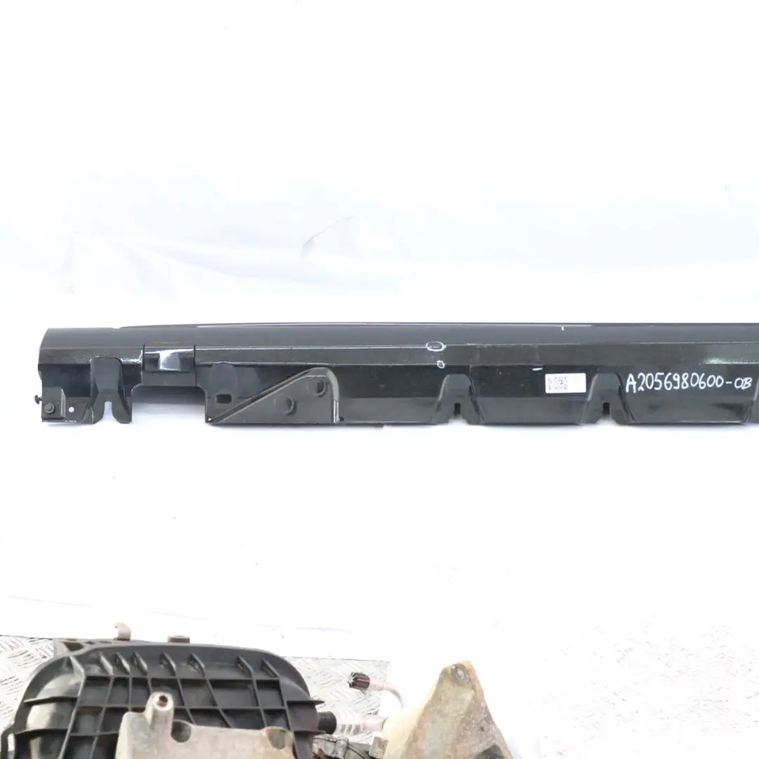 Side Skirt Right O/S AMG Sill Cover Obsidian Black Metallic - 197 to Mercedes A205 with Part number A2056980600 Mercedes A205 Side Skirt Right O/S AMG Sill Cover Obsidian Black Metallic - 197 - SKU A2056980600-OB - Part number A2056980600