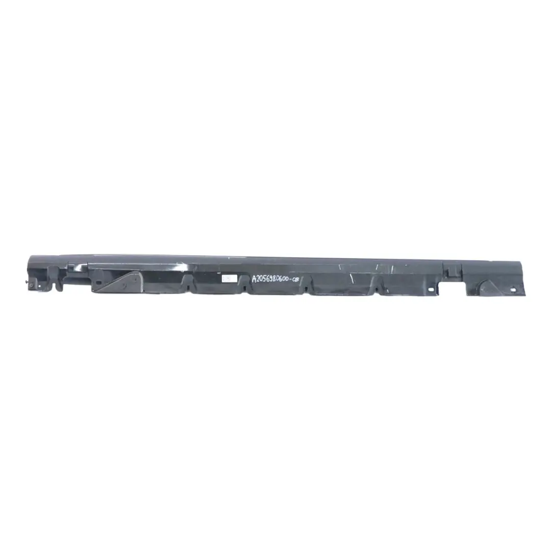 Mercedes A205 Side Skirt Right O/S AMG Sill Cover Obsidian Black Metallic - 197 - SKU A2056980600-OB - Part number A2056980600