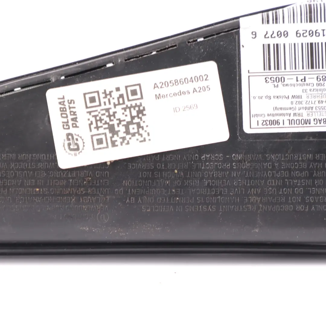  Module d'air SRS Mercedes A205 Module de sécurité siège avant droit - SKU A2058604002 - Numéro de pièce A2058604002