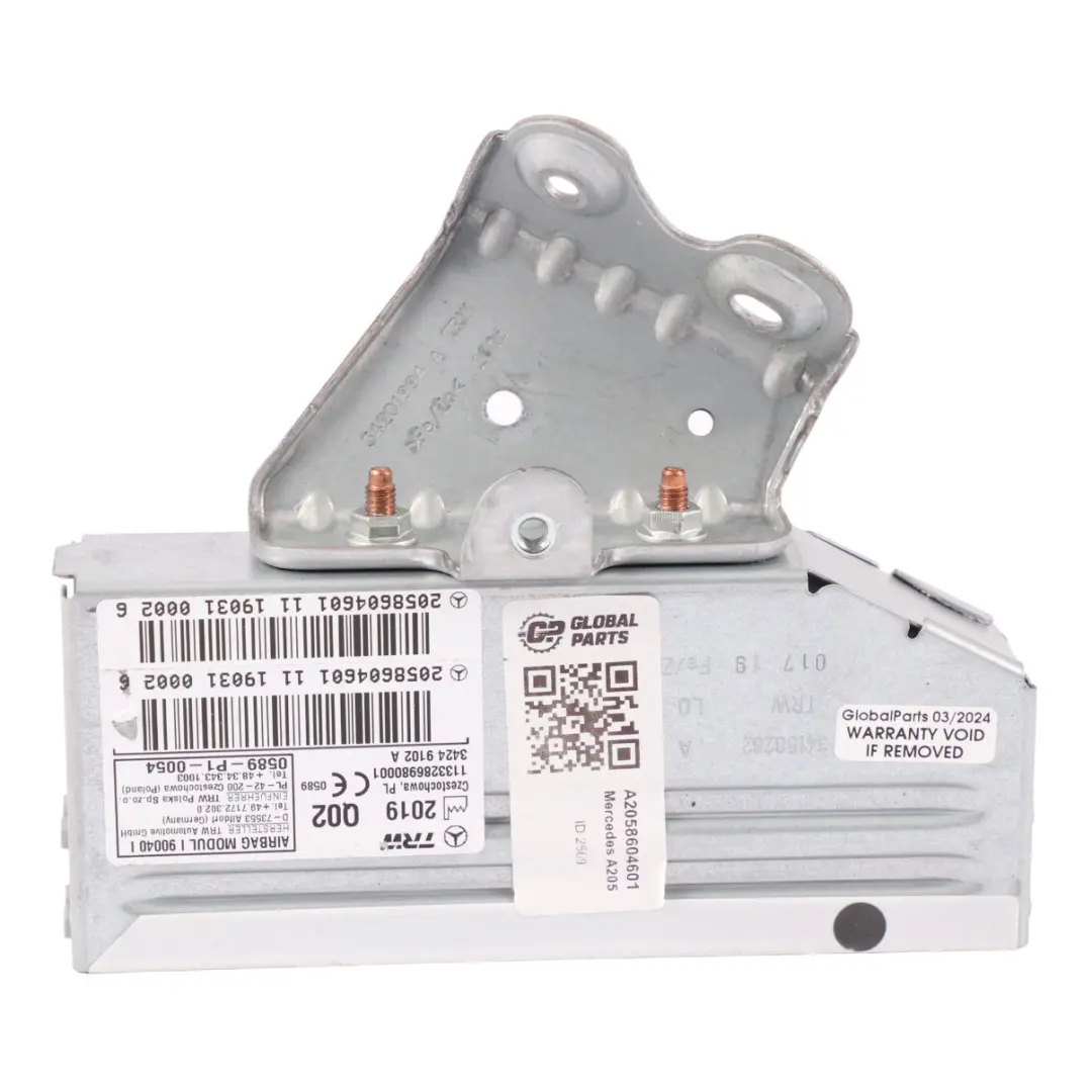 Poduszka Powietrzna Airbag Prawy Tył do Mercedes A205 A238 o numerze A2058604601 Mercedes A205 A238 Poduszka Powietrzna Airbag Prawy Tył - SKU A2058604601 - Numer Części A2058604601