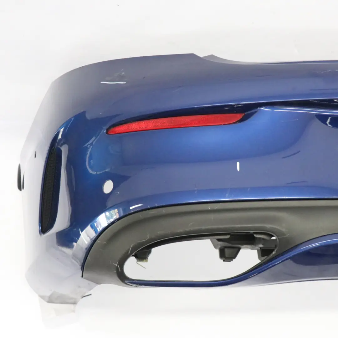 Bumper Rear Trim Panel Covering AMG Brilliant Blue Metallic - 896 to Mercedes C205 with Part number A2058808803 Mercedes C205 Bumper Rear Trim Panel Covering AMG Brilliant Blue Metallic - 896 - SKU A2058808803-BRB - Part number A2058808803