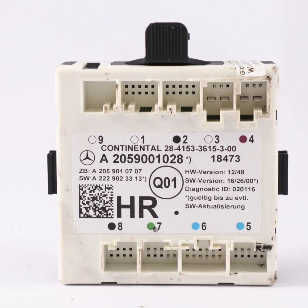 Door Module Mercedes GLC X253 Rear Door Right Control Module to with Part number A2059001028 Door Module Mercedes GLC X253 Rear Door Right Control Module - SKU A2059001028 - Part number A2059001028