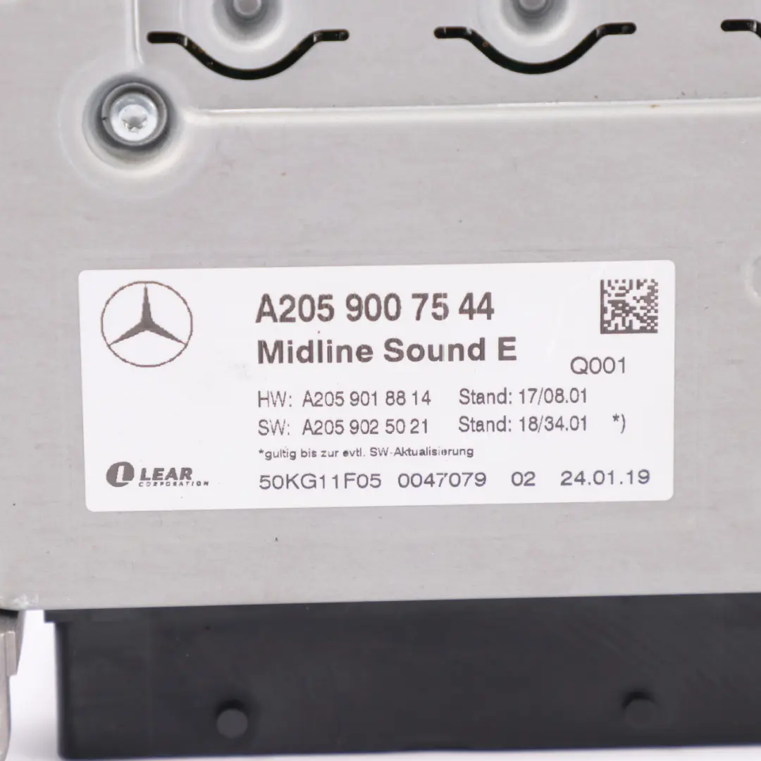 Midline Sound E Amplificador Módulo Unidad AMP para Mercedes W205 con número de pieza A2059007544 Mercedes W205 Midline Sound E Amplificador Módulo Unidad AMP - SKU A2059007544 - Número de pieza A2059007544